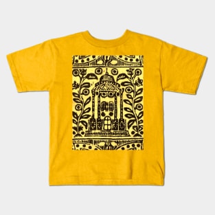 Yellow Textile Pattern Vintage Kids T-Shirt